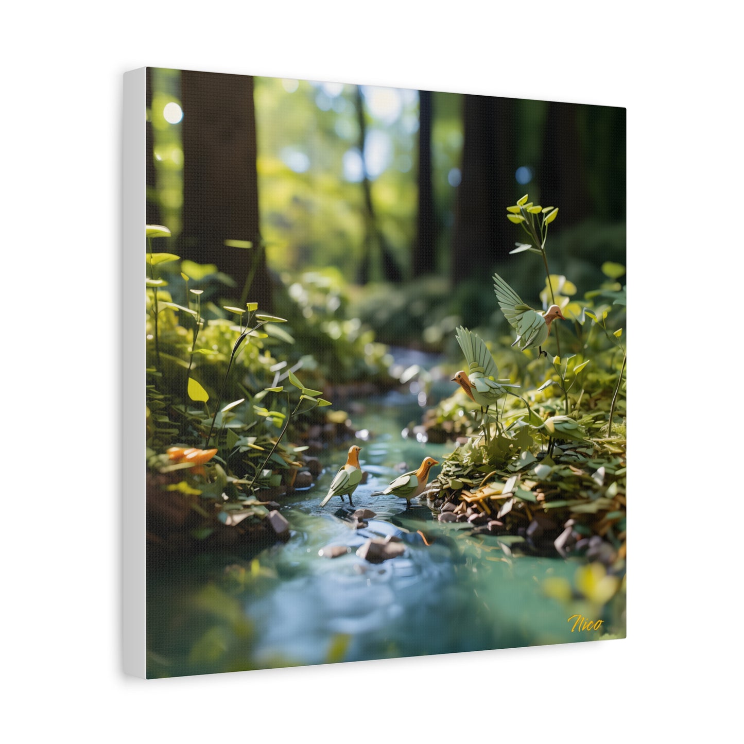 Relaxing By The Brook Series Print #8 - Streched Matte Canvas Print, 1.25" Thick