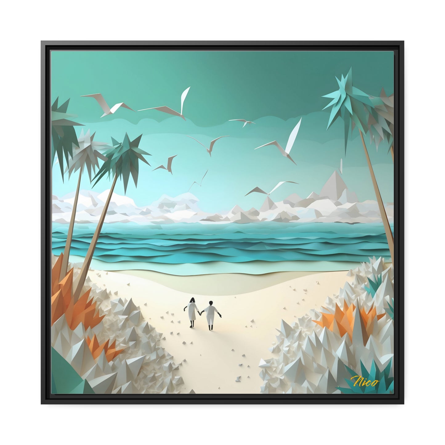 By The Seaside Series Print #9 - Black Framed Canvas Print