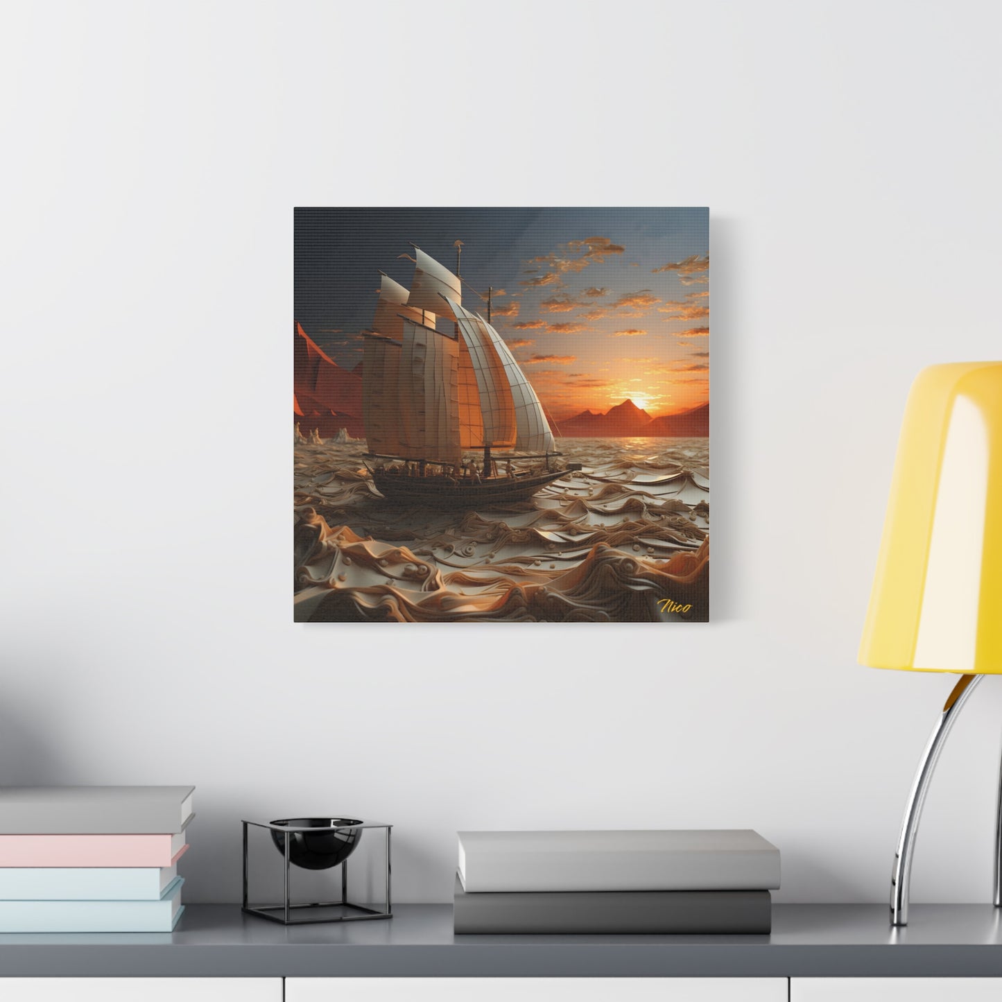 Into The Sunset Series Print #1 - Streched Matte Canvas Print, 1.25" Thick