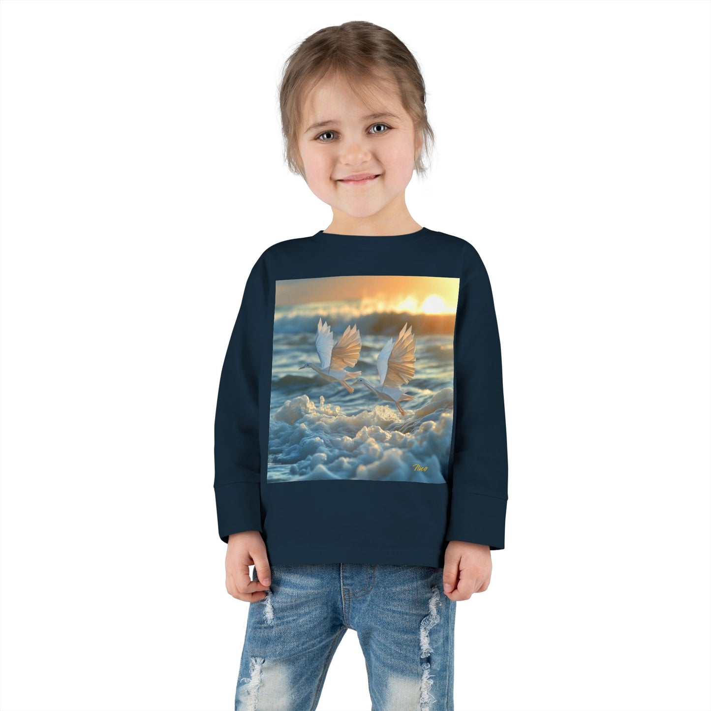 By The Seaside Series Print #5 Toddler Long Sleeve Tee