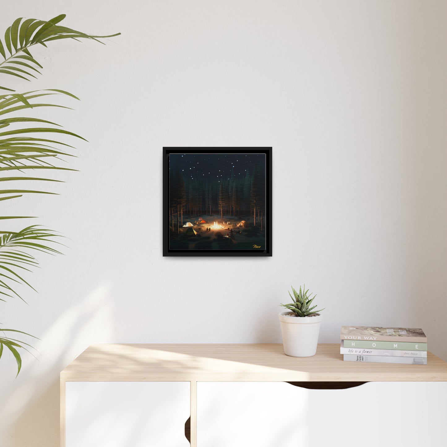 Campfire Series Print #2 - Black Framed Canvas Print