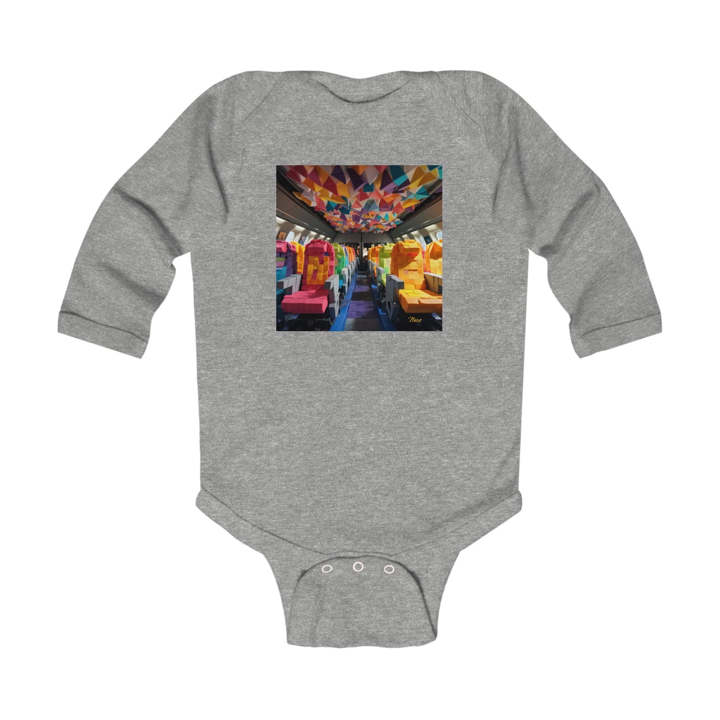 Frequent Flyer Miles Series Print #4 Infant Long Sleeve Bodysuit