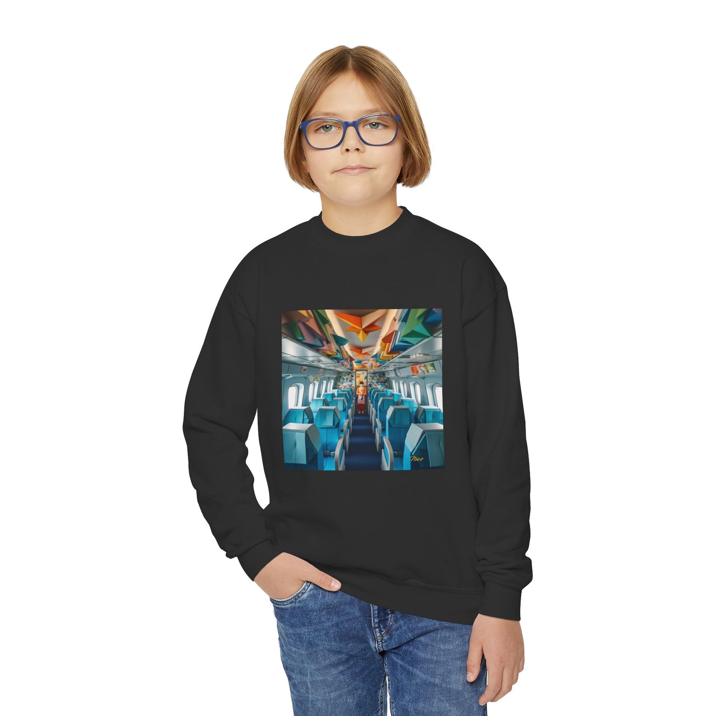 Frequent Flyer Miles Series Print #6 Youth Crewneck Sweatshirt