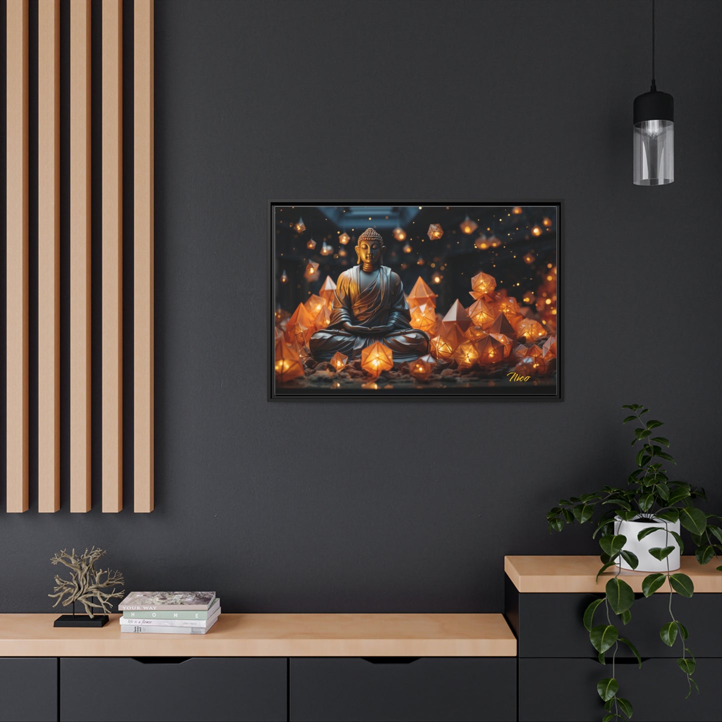 Ascending Buddha Series Print #10 - Black Framed Canvas Print