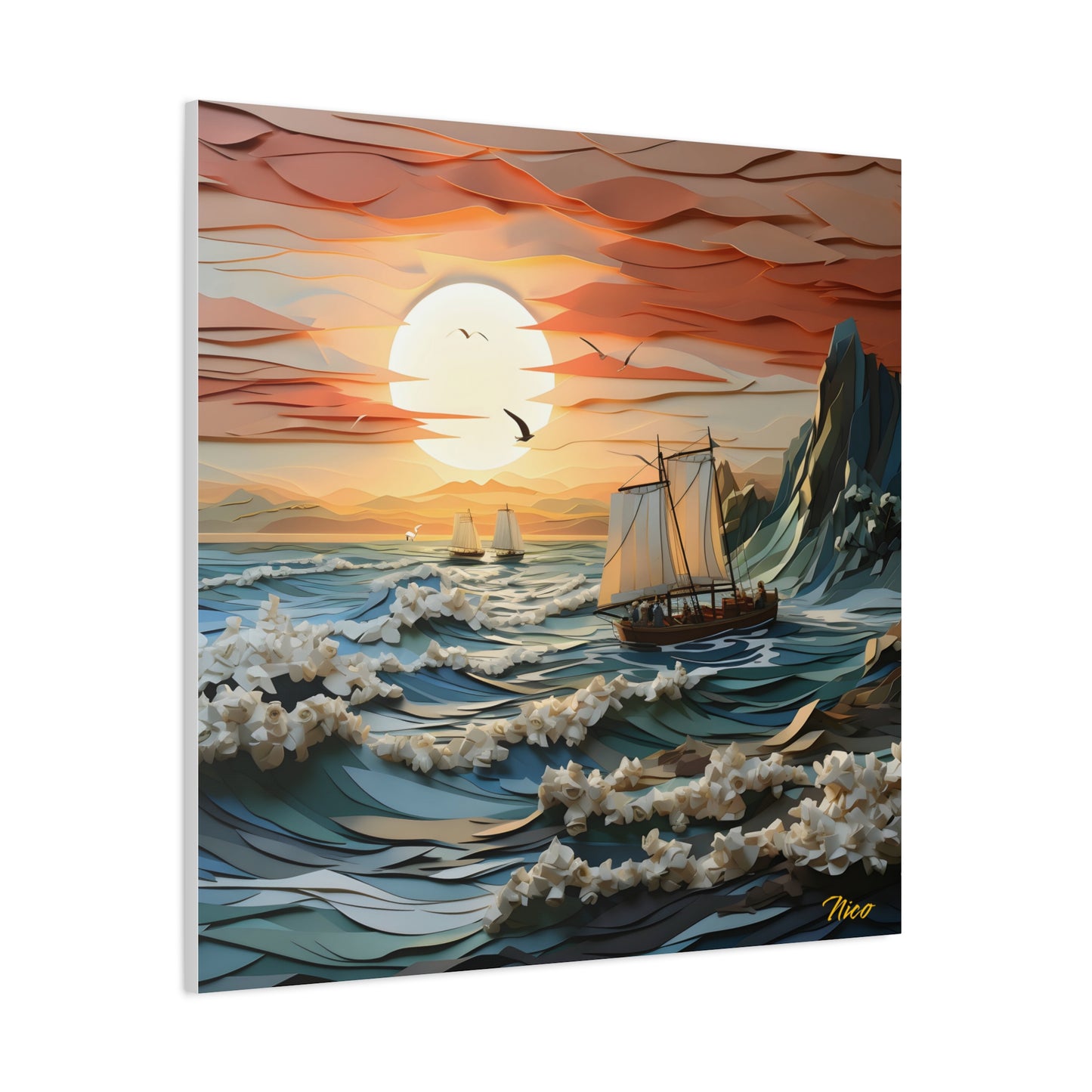 Into The Sunset Series Print #6 - Streched Matte Canvas Print, 1.25" Thick