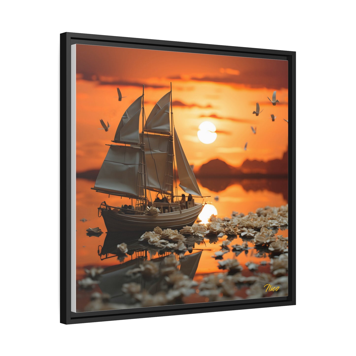 Into The Sunset Series Print #9 - Black Framed Canvas Print