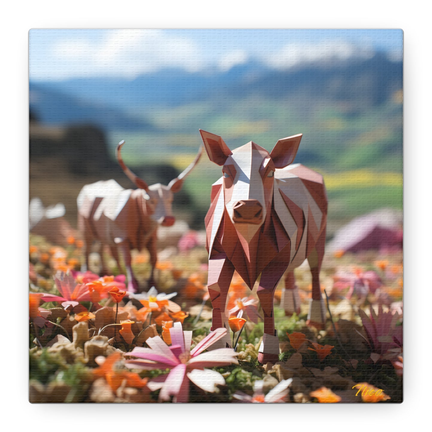 Meadow By The Farm Series Print #1 - Streched Matte Canvas Print, 1.25" Thick