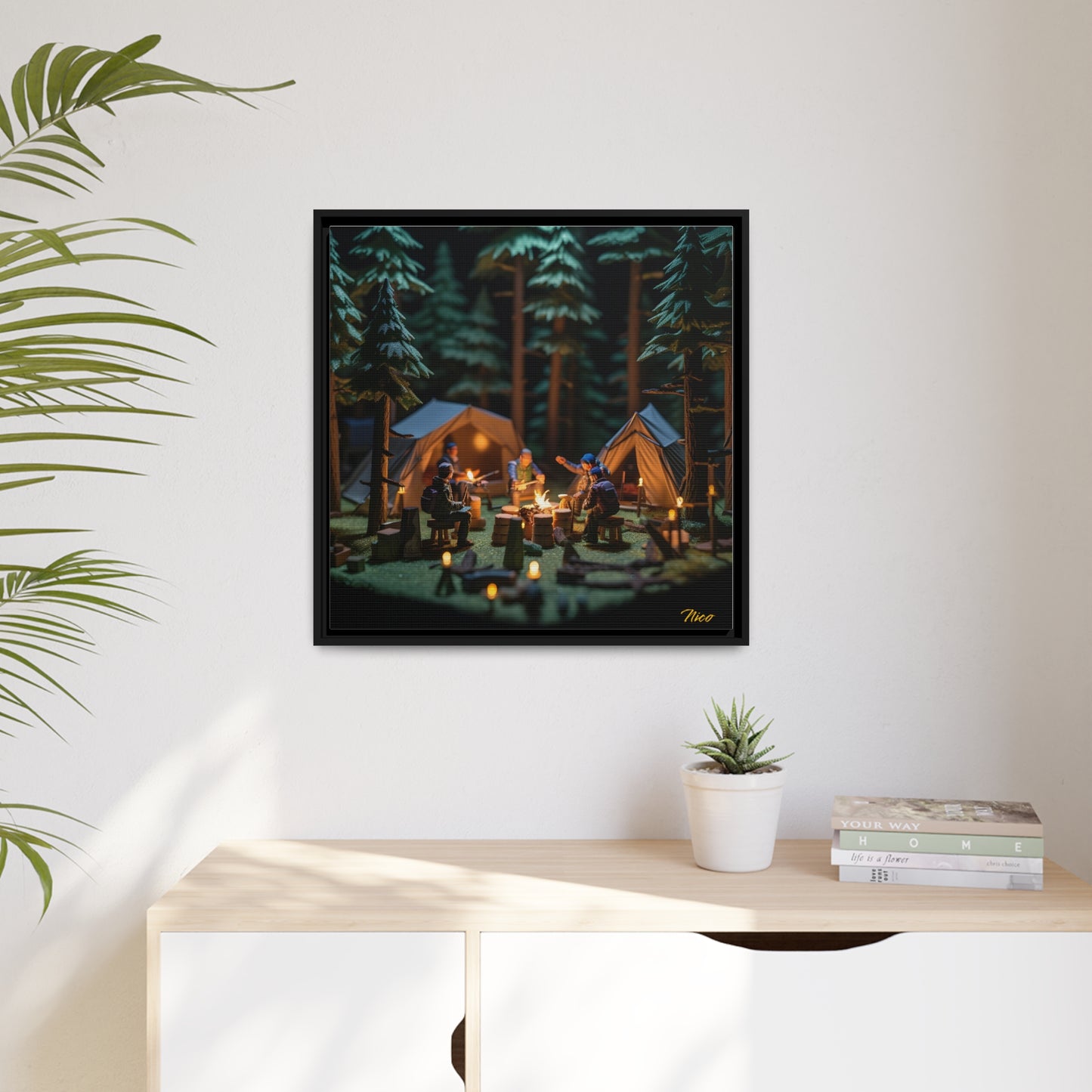 Campfire Series Print #10 - Black Framed Canvas Print