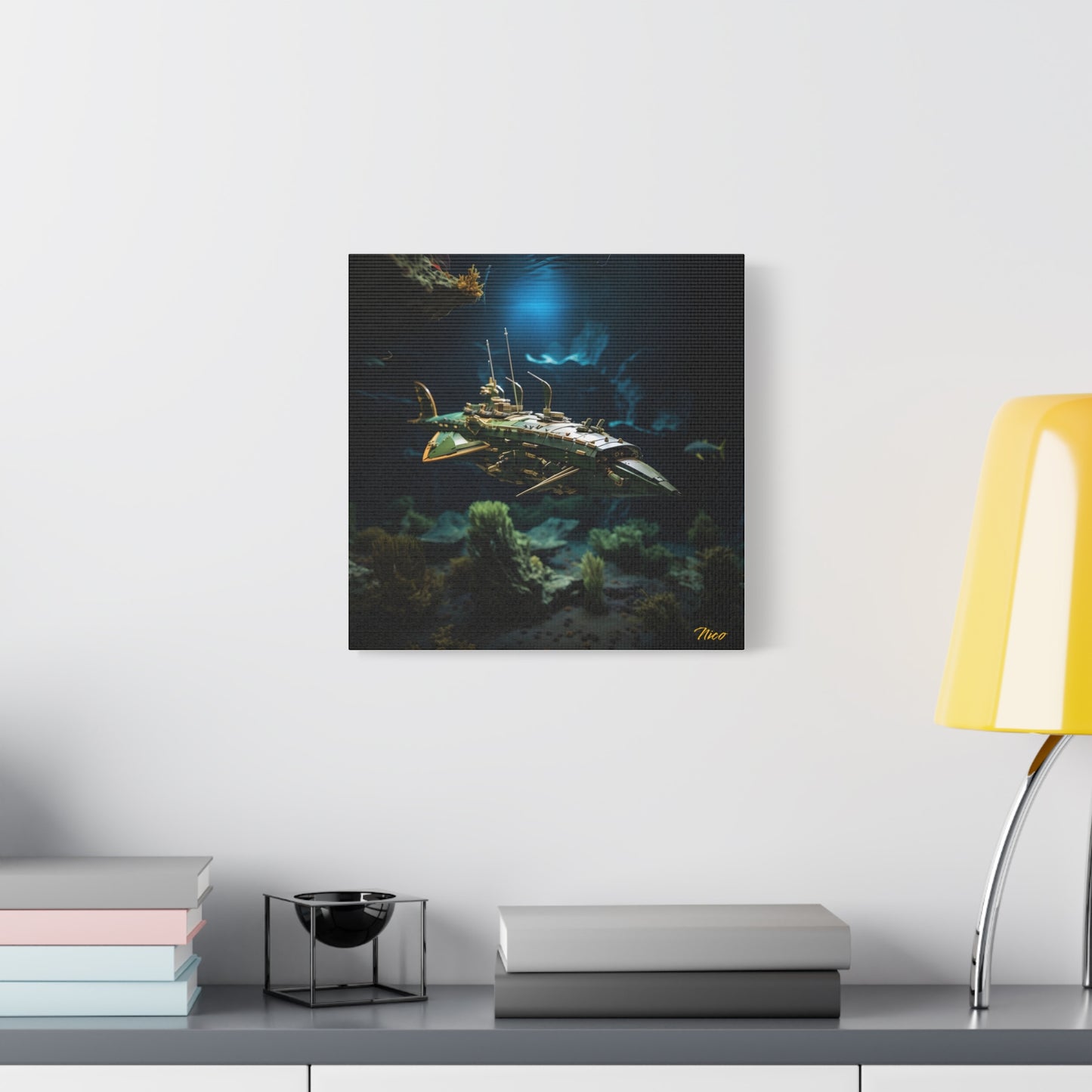 20,000 Leagues Under The Sea Series Print #1 - Streched Matte Canvas Print, 1.25" Thick