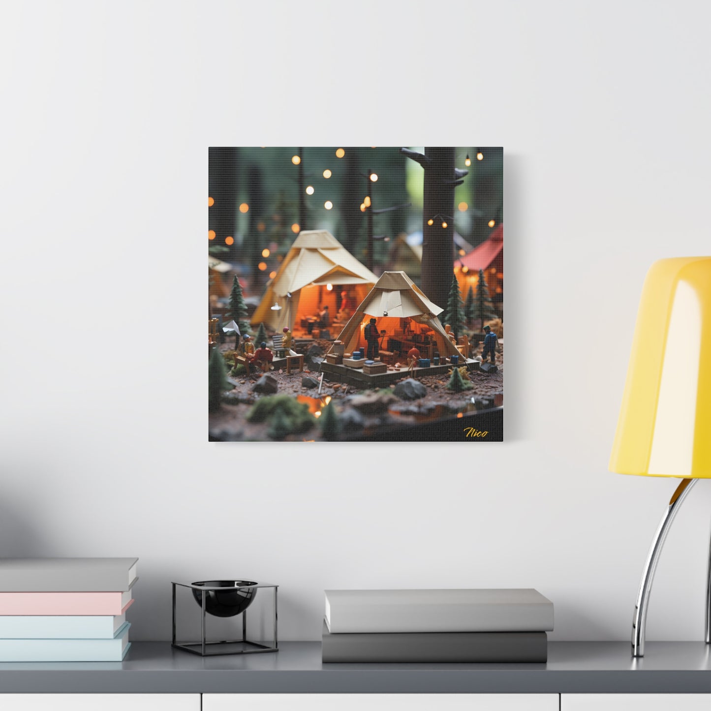 Camping In The Rain Series Print #4 - Streched Matte Canvas Print, 1.25" Thick