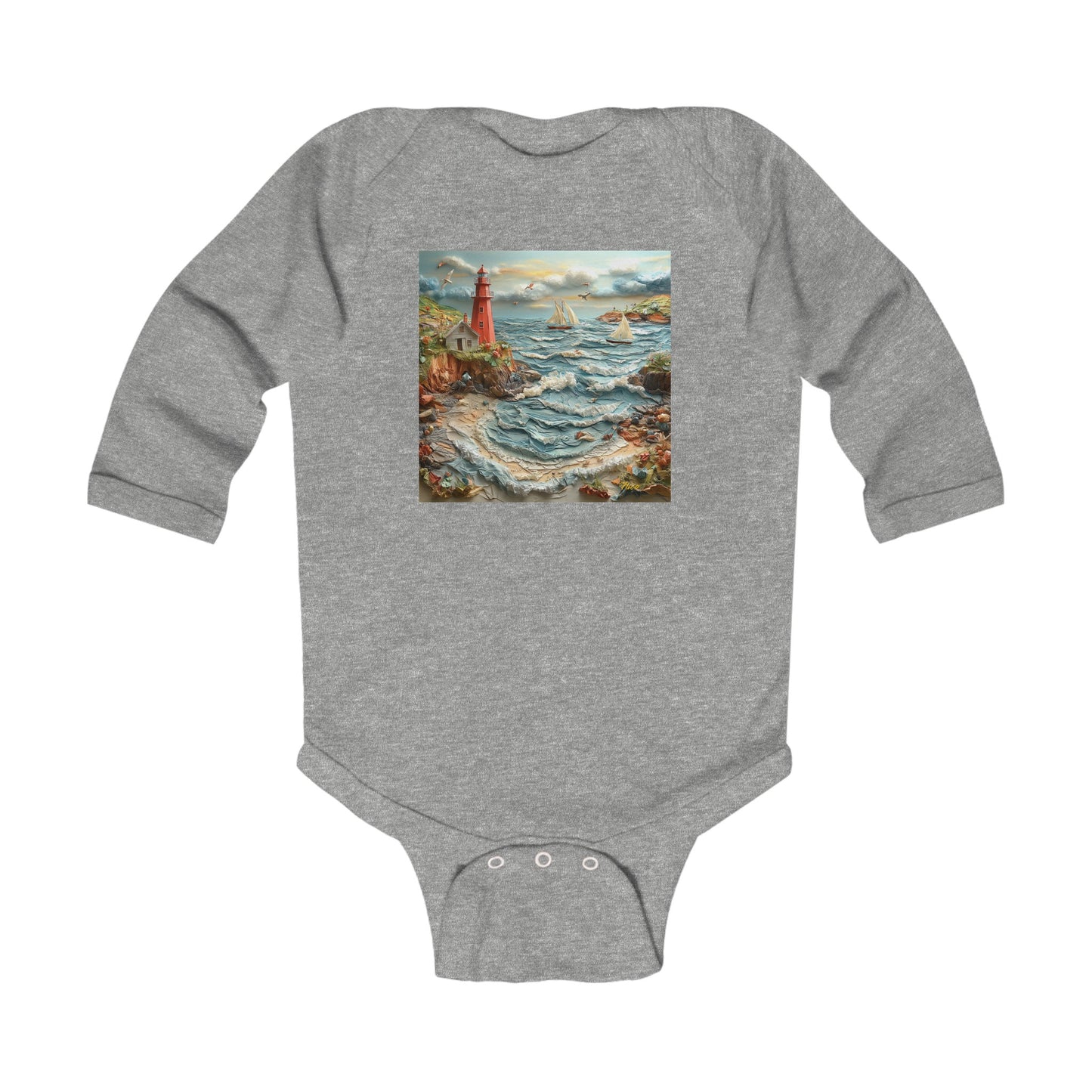 By The Seaside Series Print #2 Infant Long Sleeve Bodysuit