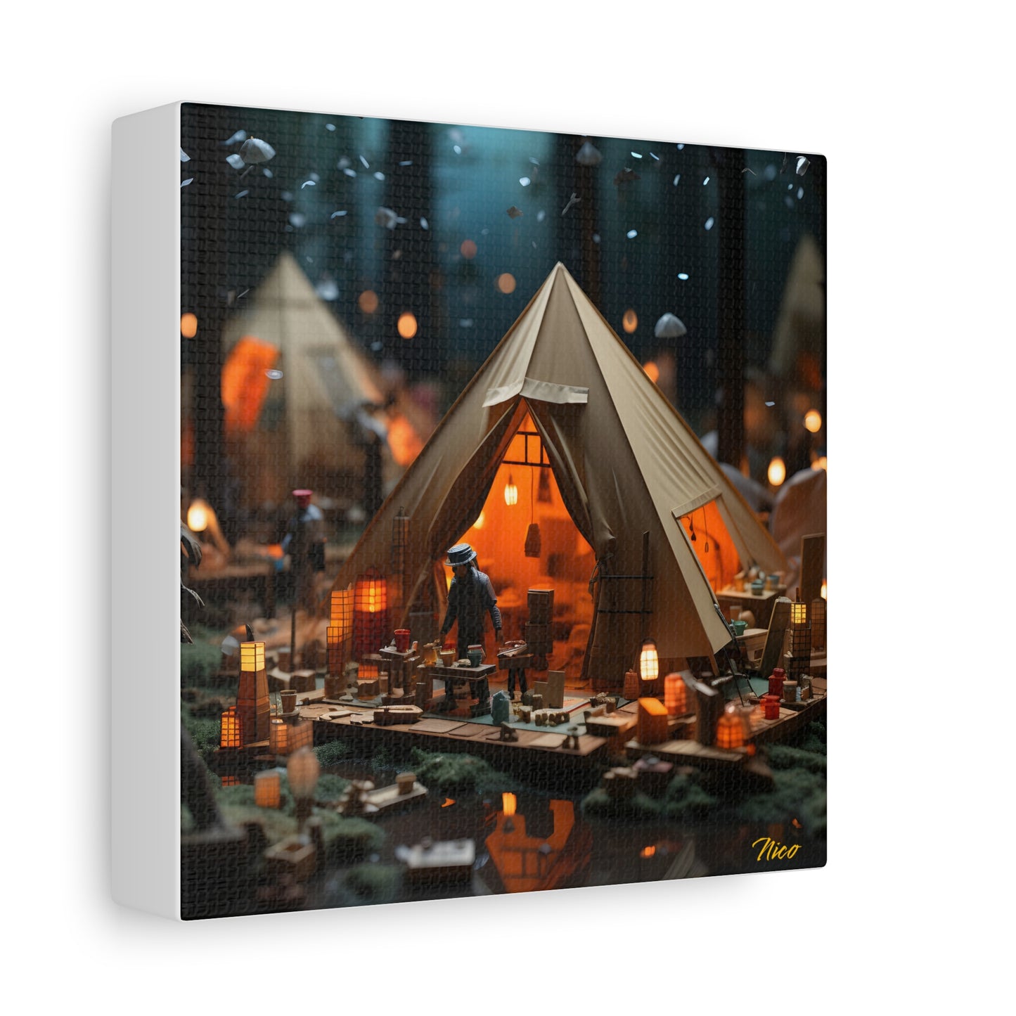 Camping In The Rain Series Print #8 - Streched Matte Canvas Print, 1.25" Thick