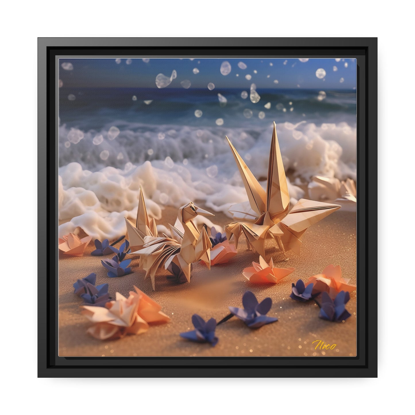 By The Seaside Series Print #10 - Black Framed Canvas Print