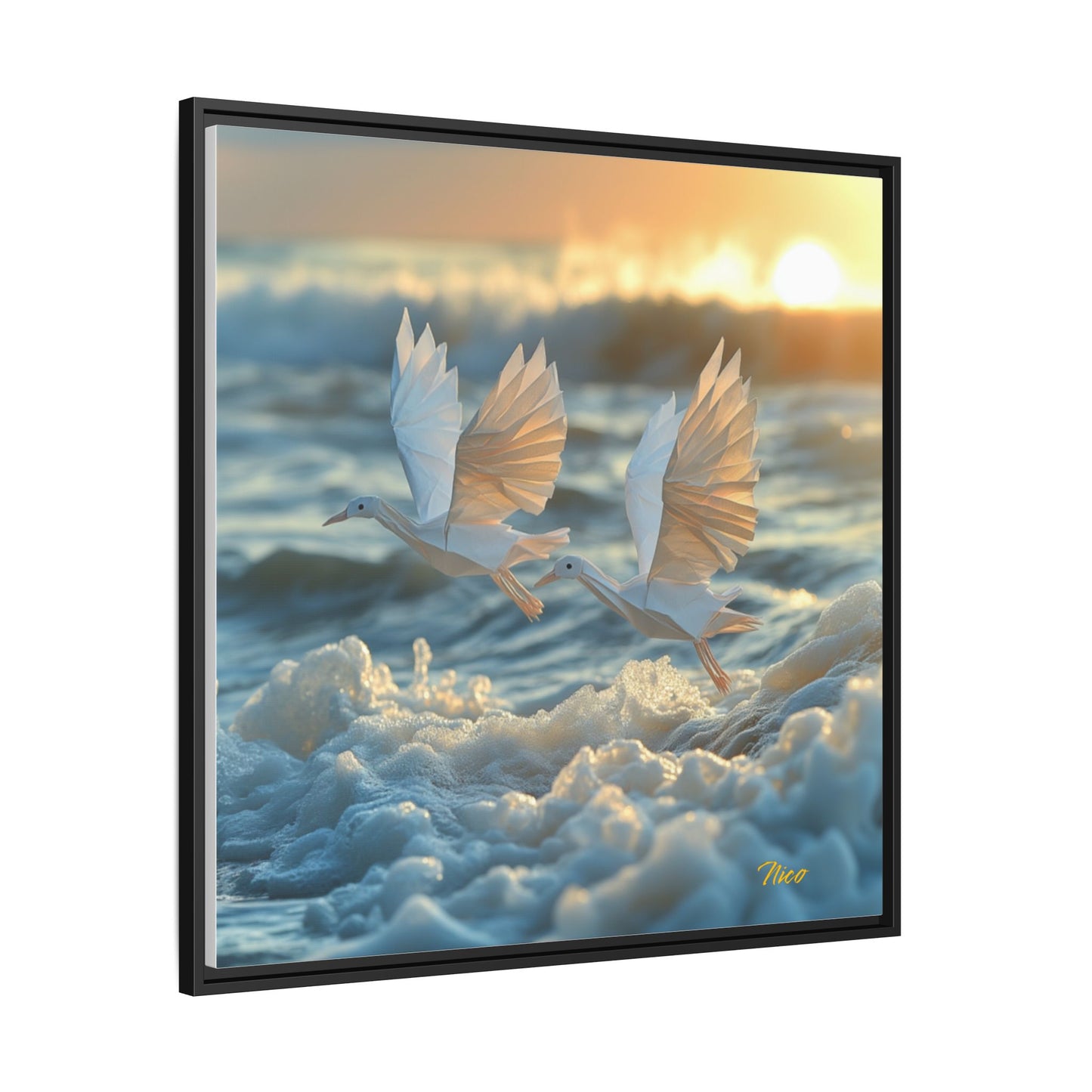 By The Seaside Series Print #5 - Black Framed Canvas Print