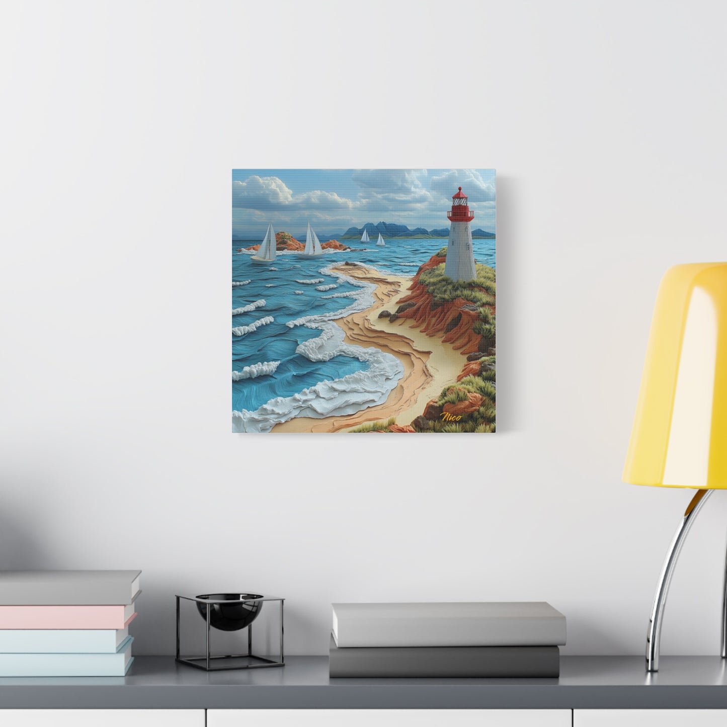 By The Seaside Series Print #4 - Streched Matte Canvas Print, 1.25" Thick