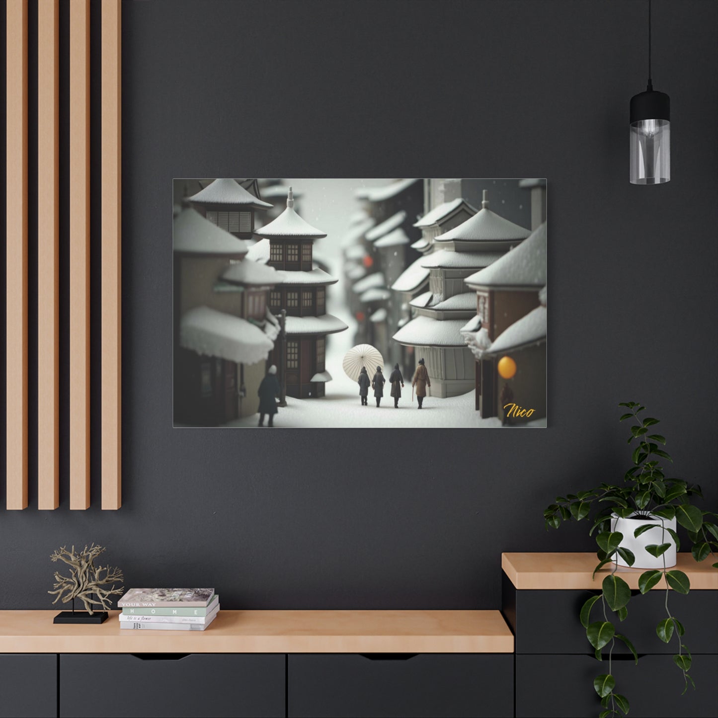 Asian Snow Series Print #3 - Streched Matte Extended Canvas Print, 1.25" Thick