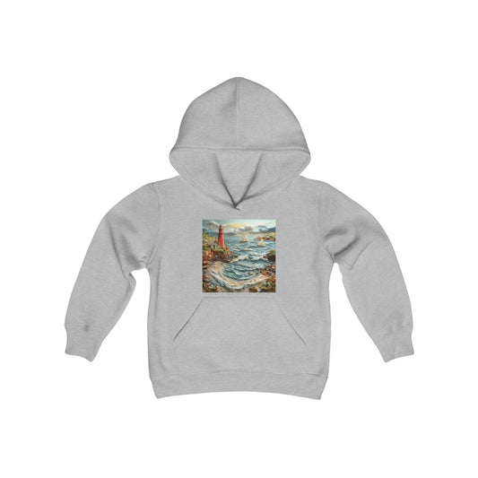 By The Seaside Series Print #2 Youth Heavy Blend Hooded Sweatshirt