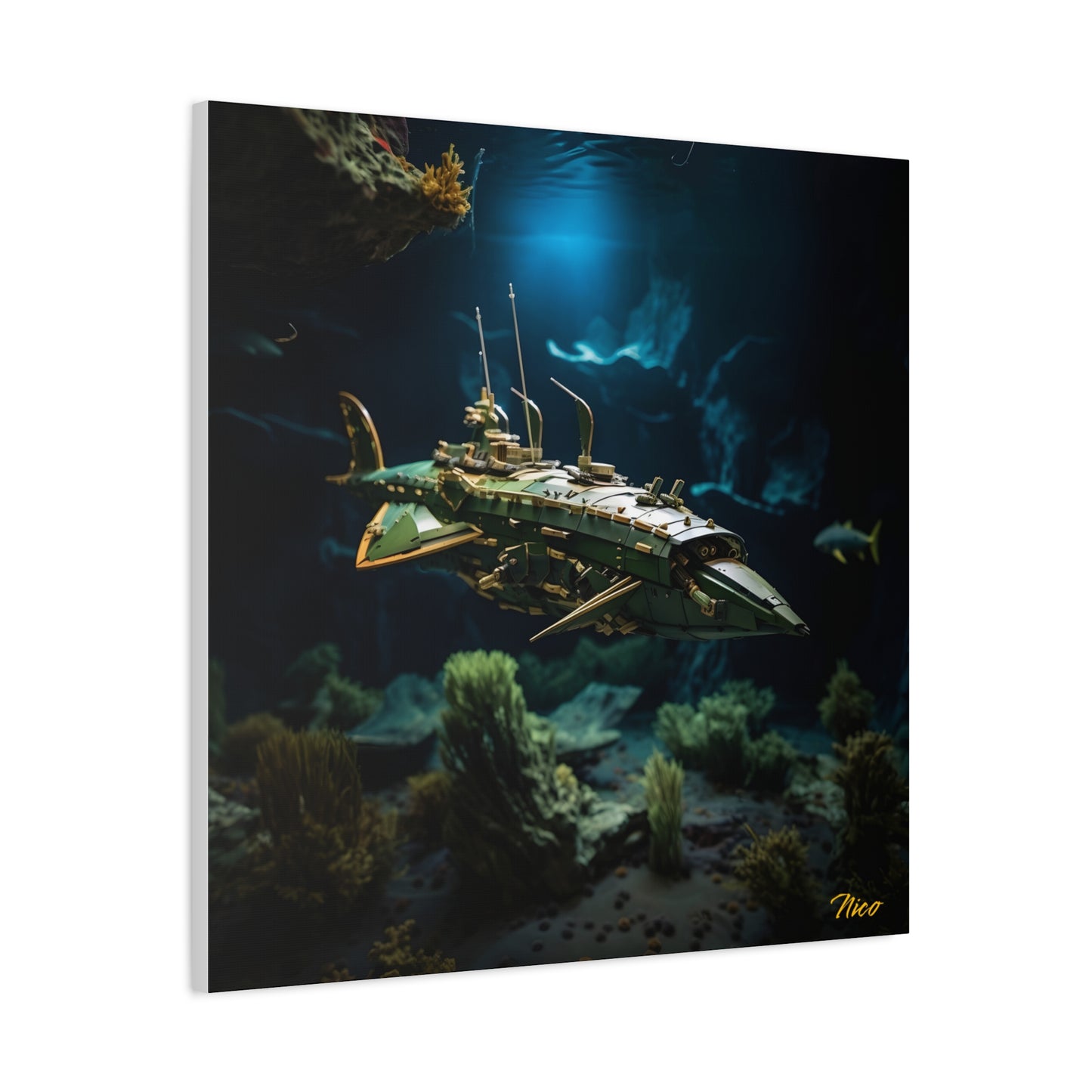 20,000 Leagues Under The Sea Series Print #1 - Streched Matte Canvas Print, 1.25" Thick