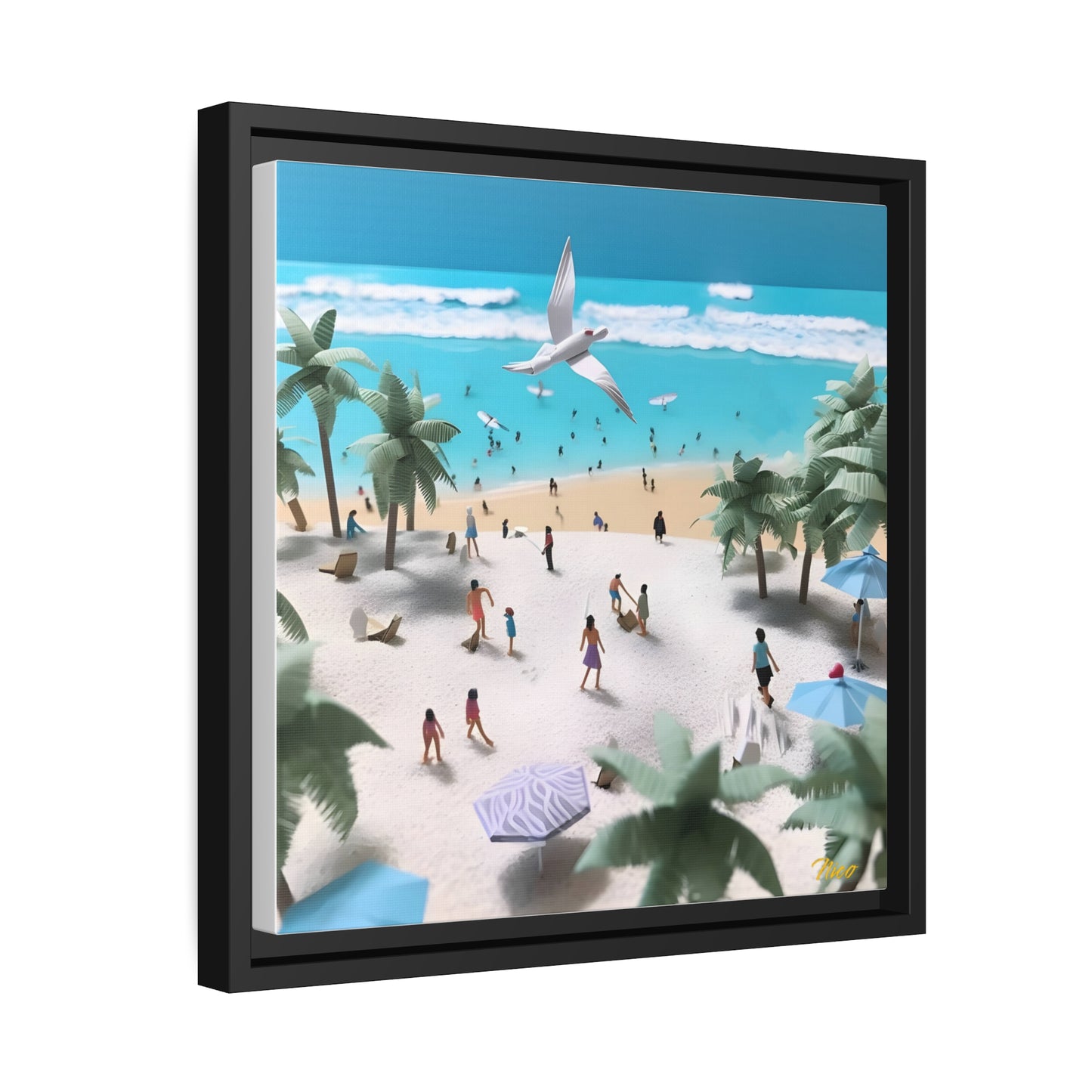 By The Seaside Series Print #5 - Black Framed Canvas Print