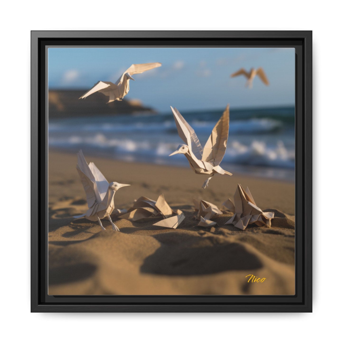 By The Seaside Series Print #7 - Black Framed Canvas Print