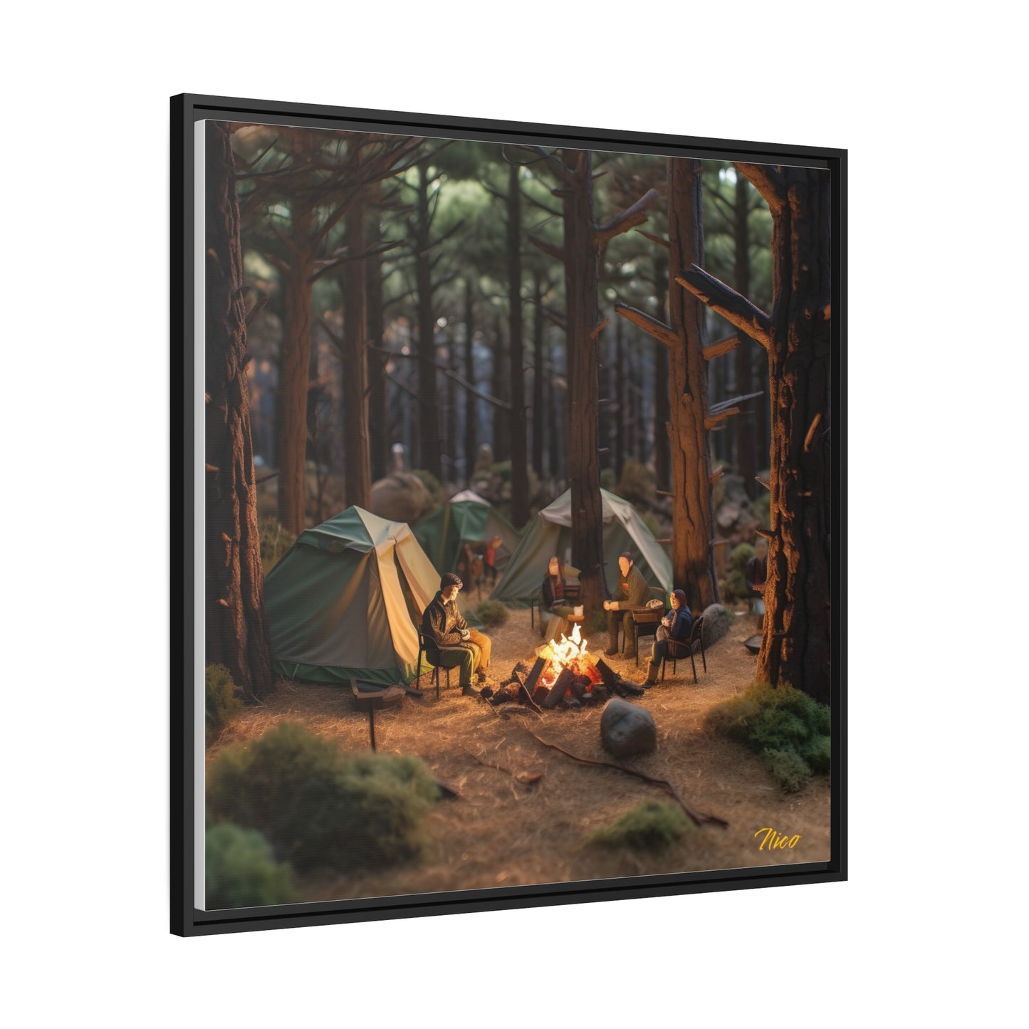 Campfire Series Print #1 - Black Framed Canvas Print