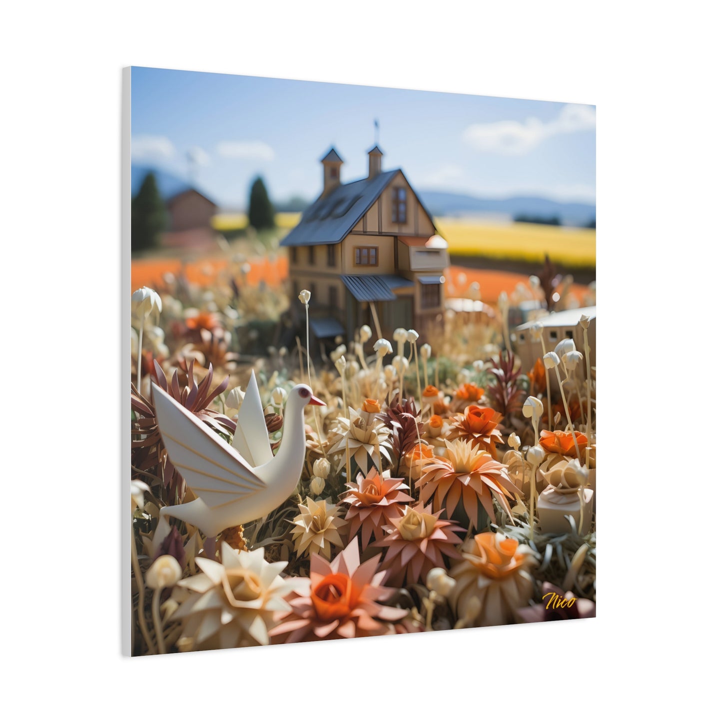 Meadow By The Farm Series Print #9 - Streched Matte Canvas Print, 1.25" Thick