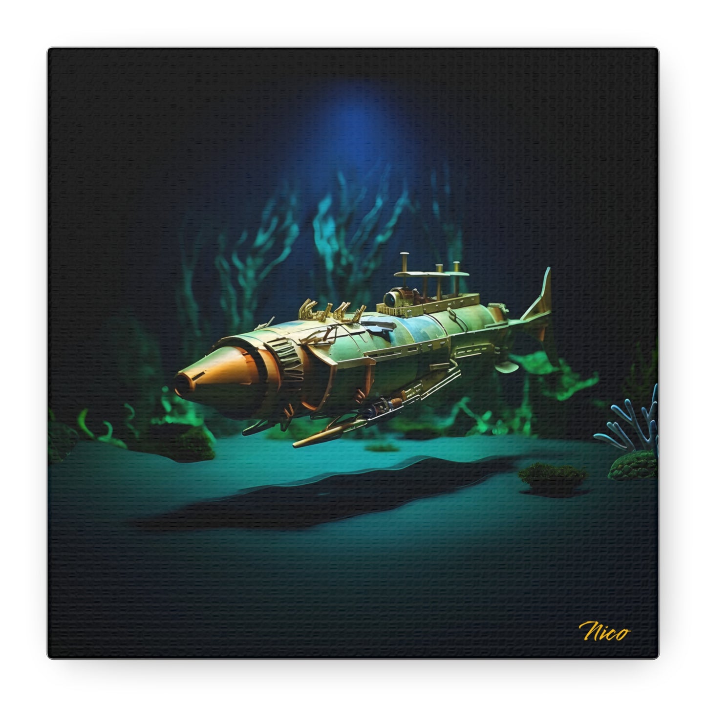 20,000 Leagues Under The Sea Series Print #6 - Streched Matte Canvas Print, 1.25" Thick