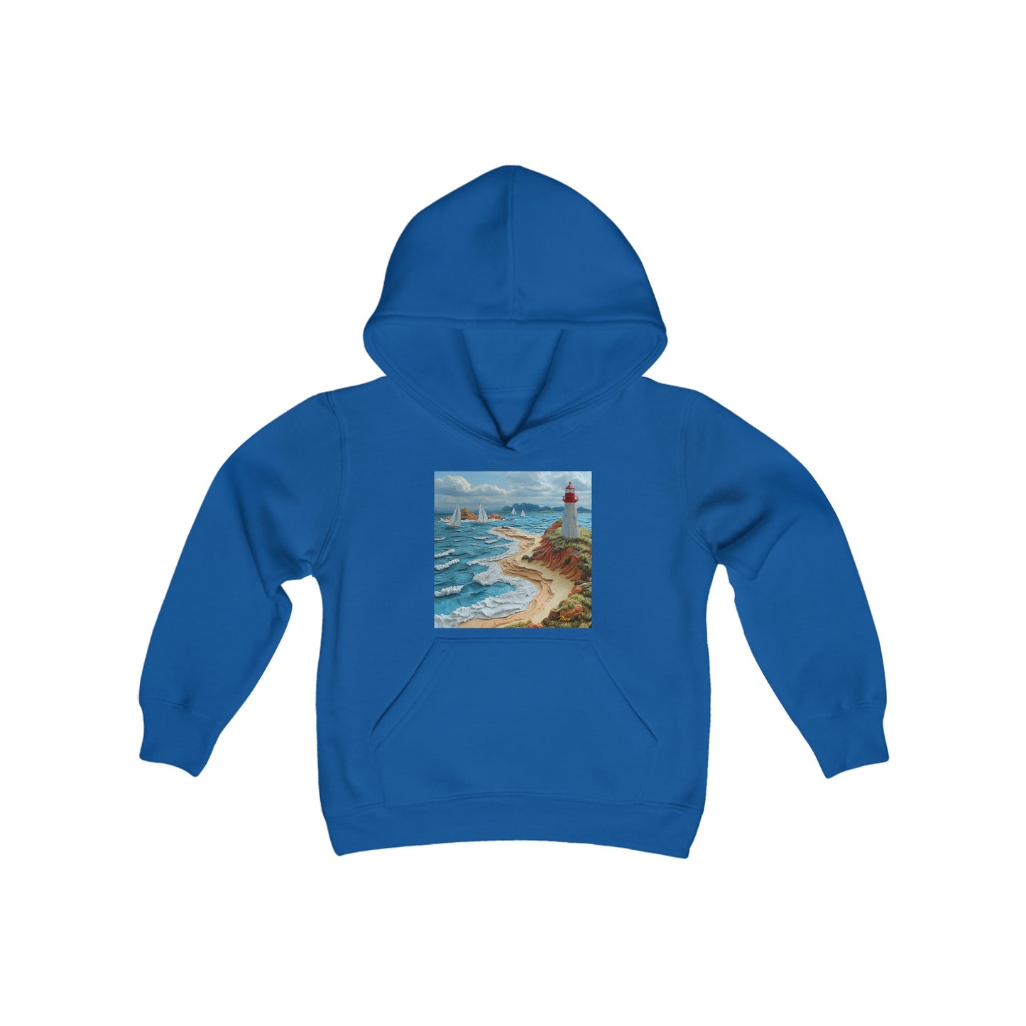 By The Seaside Series Print #4 Youth Heavy Blend Hooded Sweatshirt