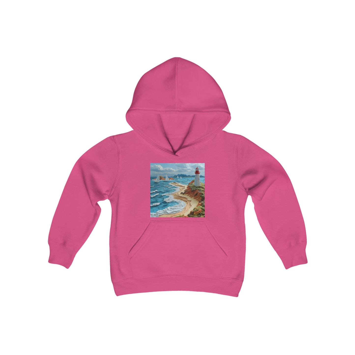 By The Seaside Series Print #4 Youth Heavy Blend Hooded Sweatshirt