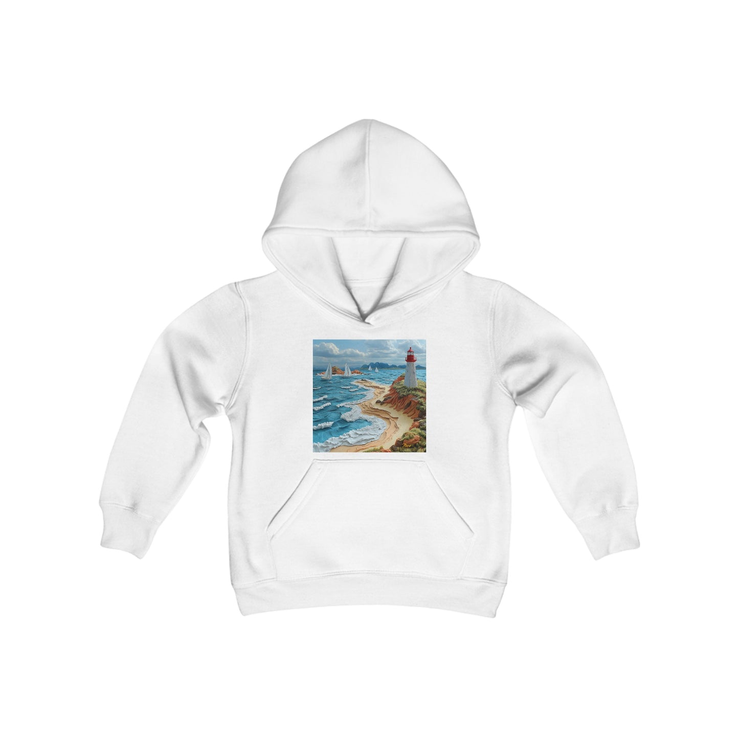 By The Seaside Series Print #4 Youth Heavy Blend Hooded Sweatshirt