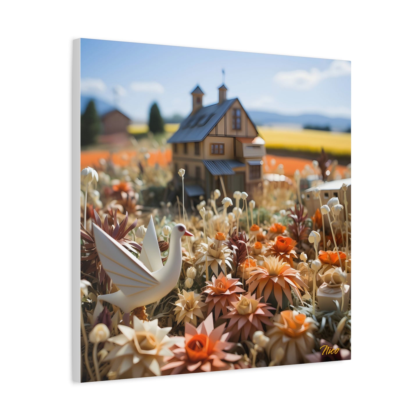 Meadow By The Farm Series Print #9 - Streched Matte Canvas Print, 1.25" Thick