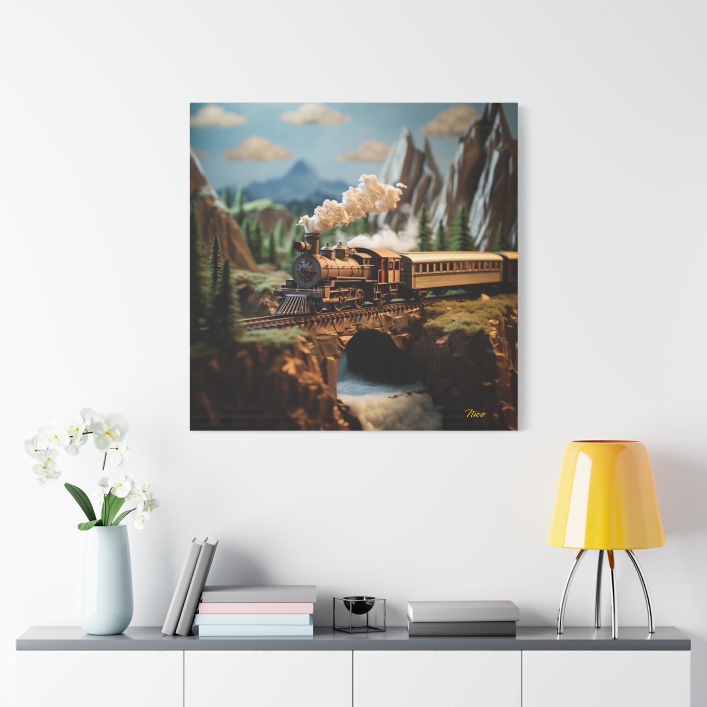 Streched Matte Canvas Print, 1.25" Thick - Featuring Print #5 of the Orient Express Series by origami artist Nico