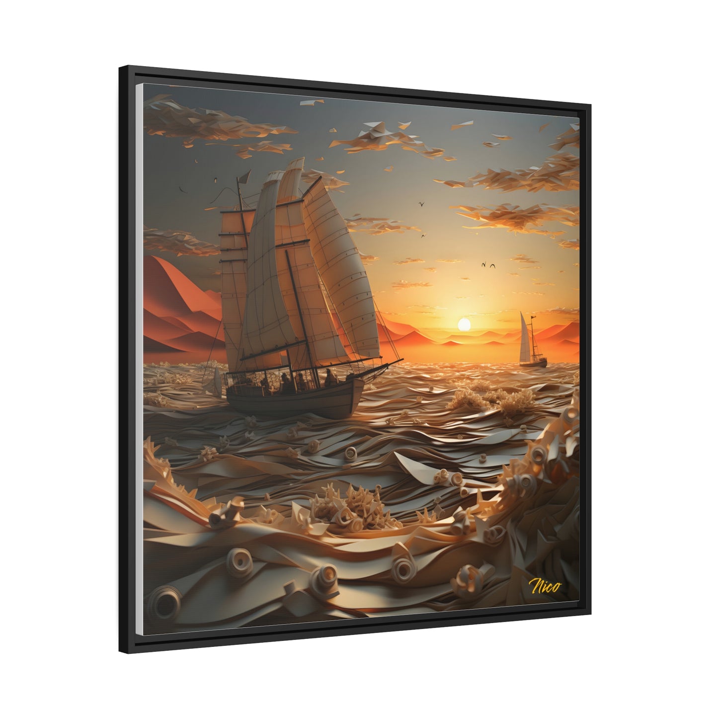 Into The Sunset Series Print #5 - Black Framed Canvas Print