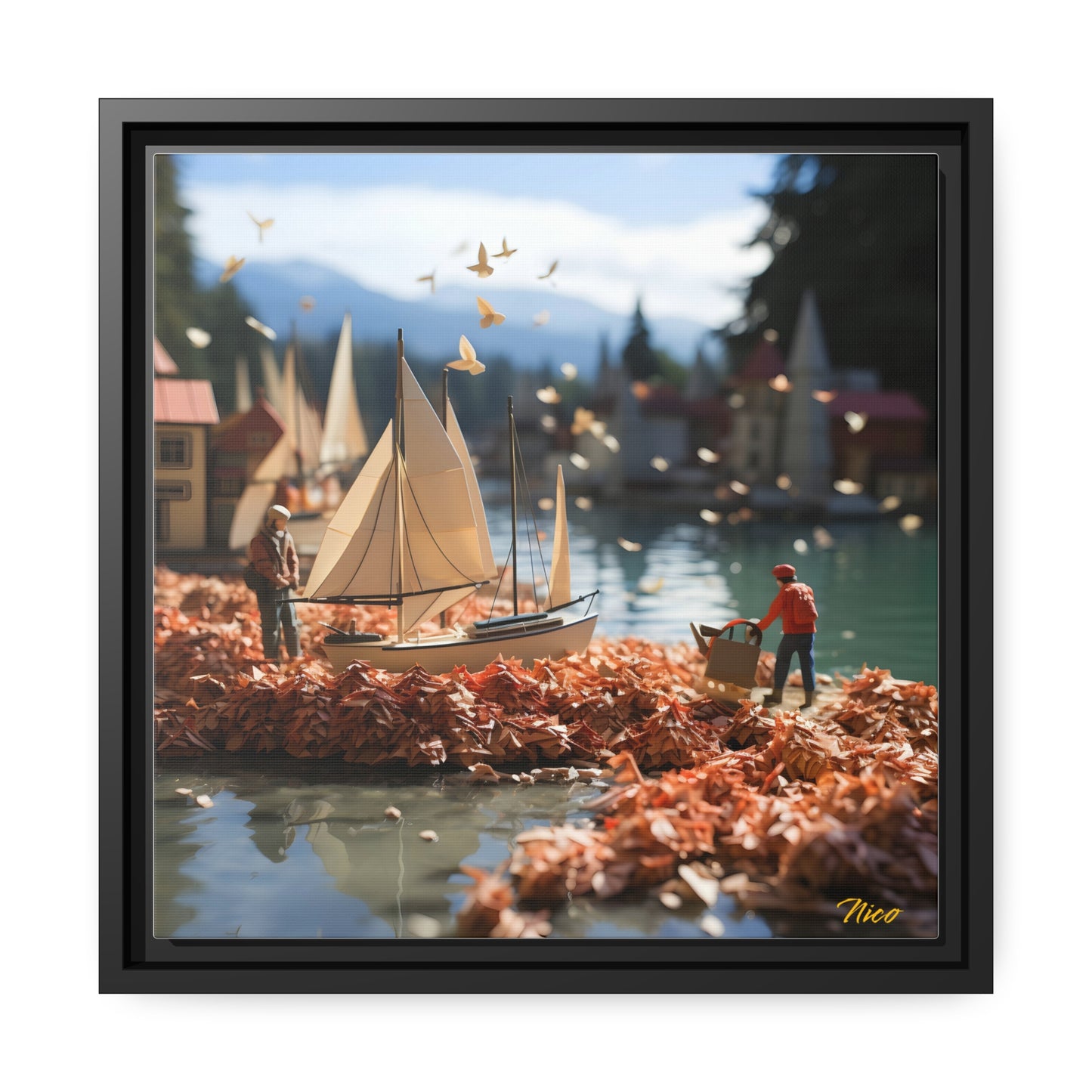 On The Docks By The Bay Series Print #5 - Black Framed Canvas Print