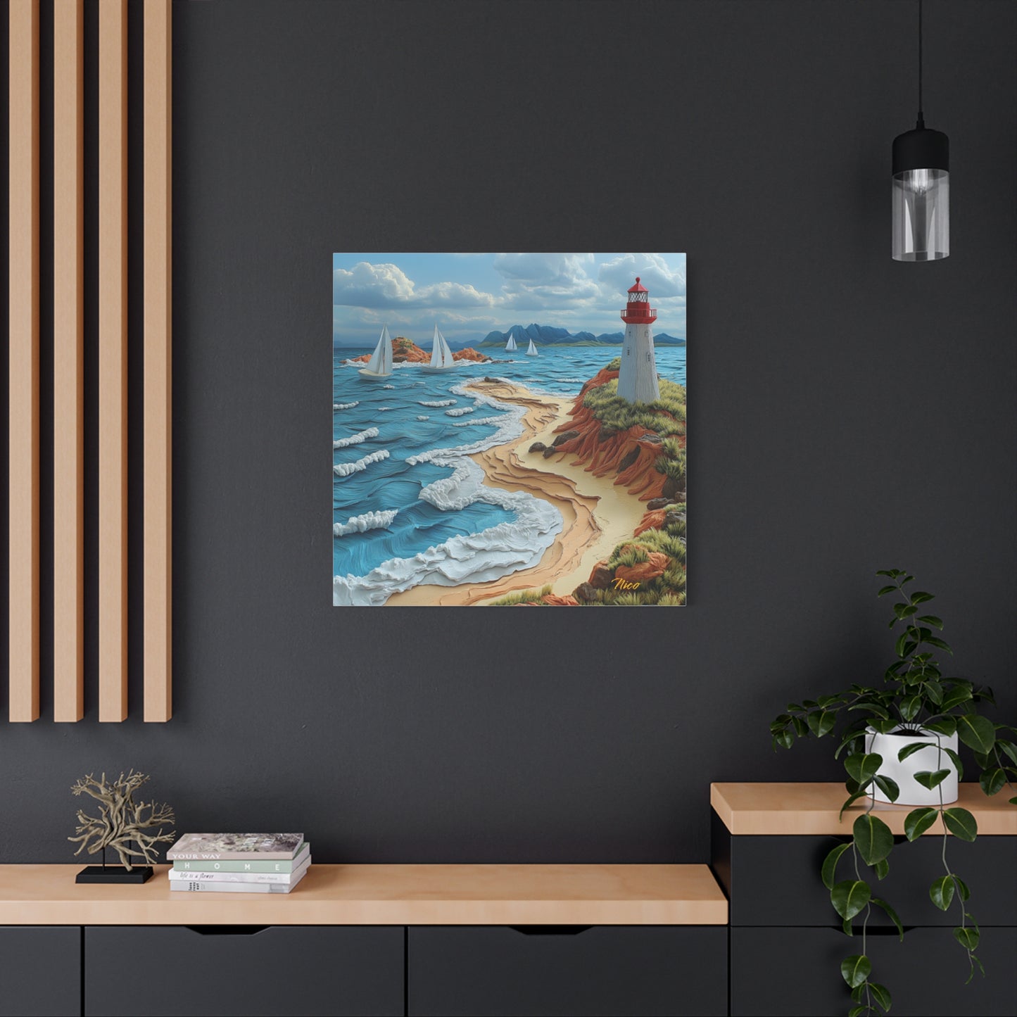 By The Seaside Series Print #4 - Streched Matte Canvas Print, 1.25" Thick