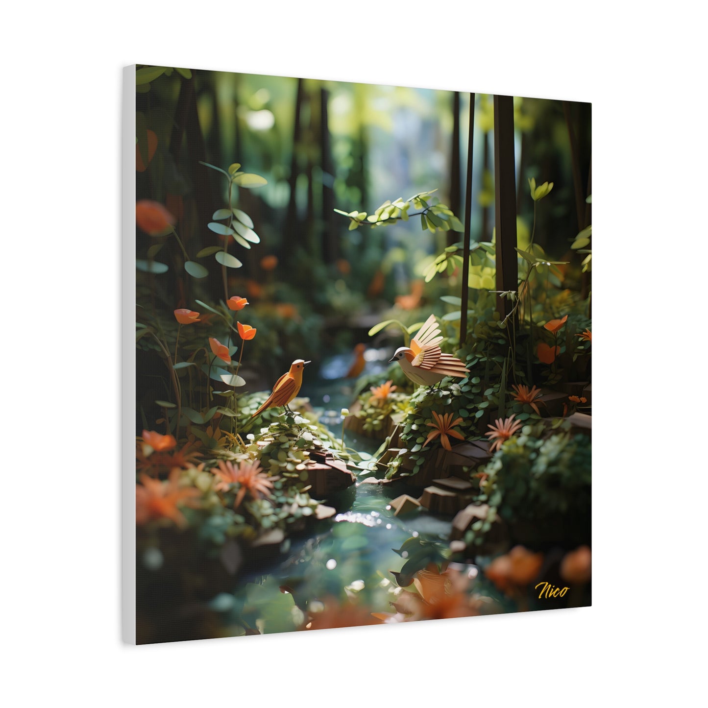 Relaxing By The Brook Series Print #6 - Streched Matte Canvas Print, 1.25" Thick