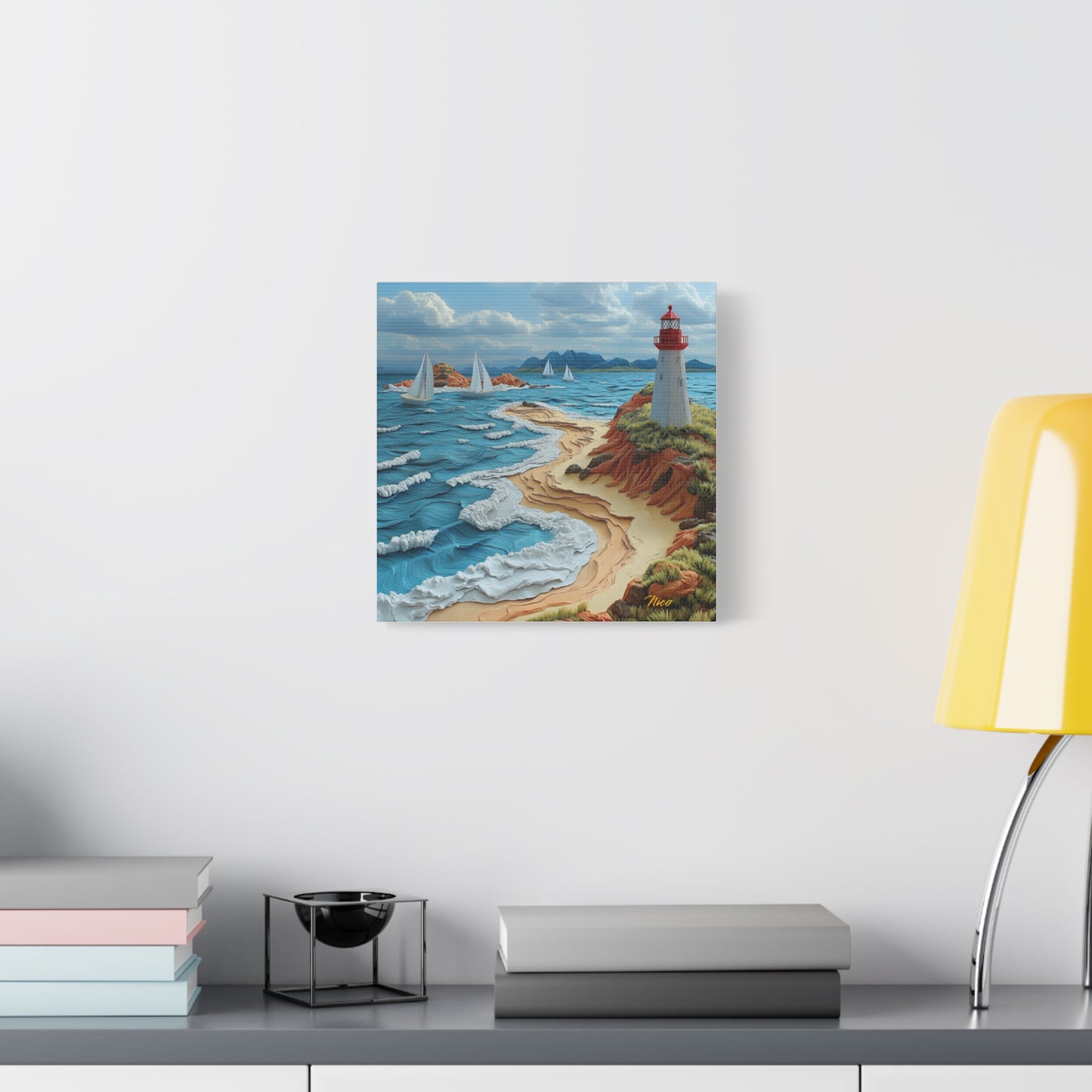 By The Seaside Series Print #4 - Streched Matte Canvas Print, 1.25" Thick