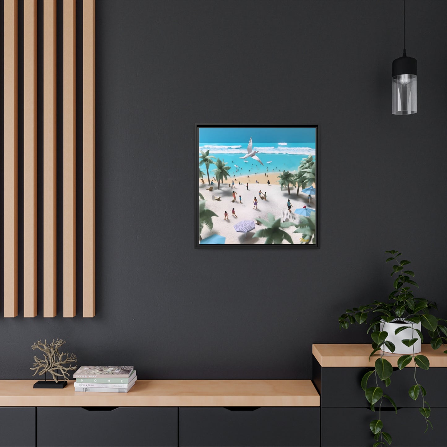 By The Seaside Series Print #5 - Black Framed Canvas Print