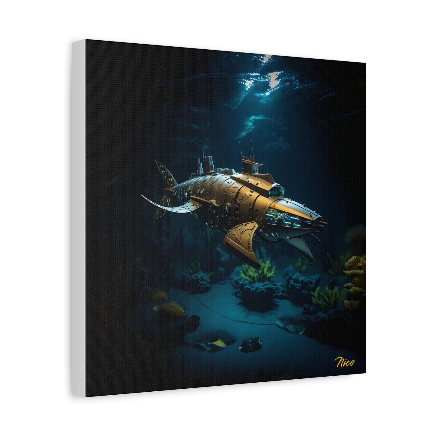 20,000 Leagues Under The Sea Series Print #5 - Streched Matte Canvas Print, 1.25" Thick