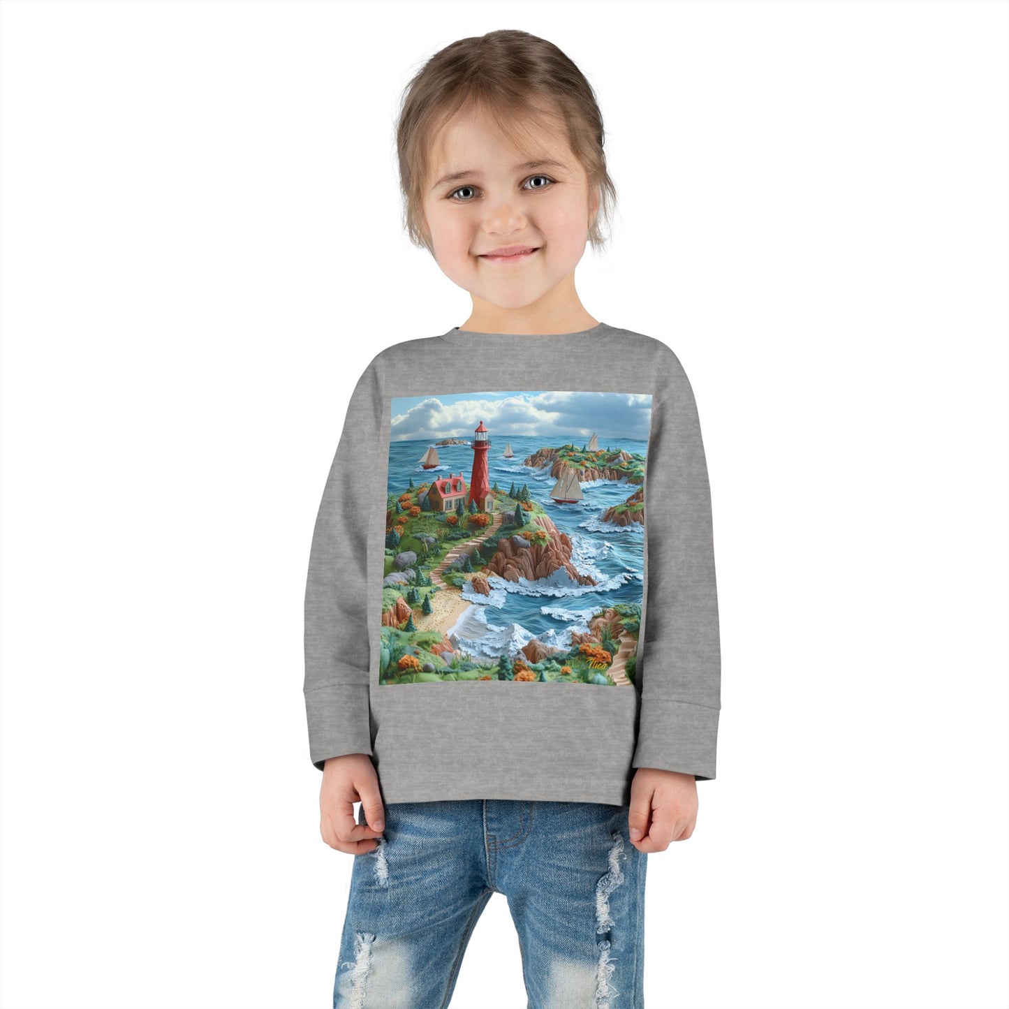 By The Seaside Series Print #6 Toddler Long Sleeve Tee