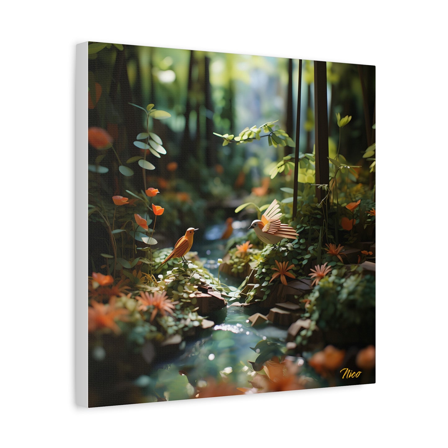 Relaxing By The Brook Series Print #6 - Streched Matte Canvas Print, 1.25" Thick