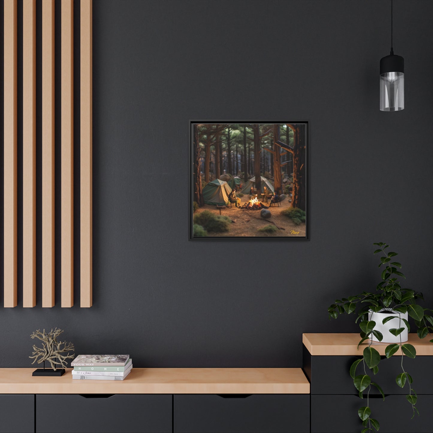 Campfire Series Print #1 - Black Framed Canvas Print