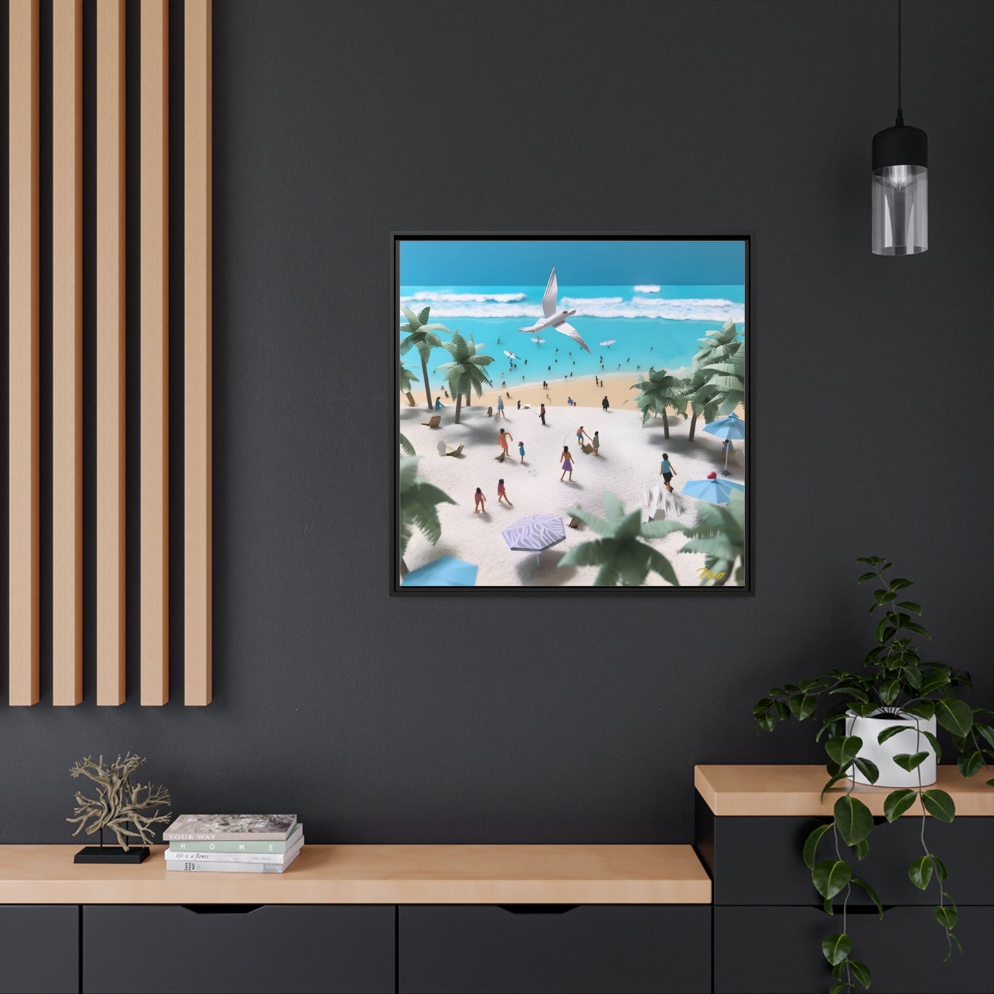 By The Seaside Series Print #5 - Black Framed Canvas Print