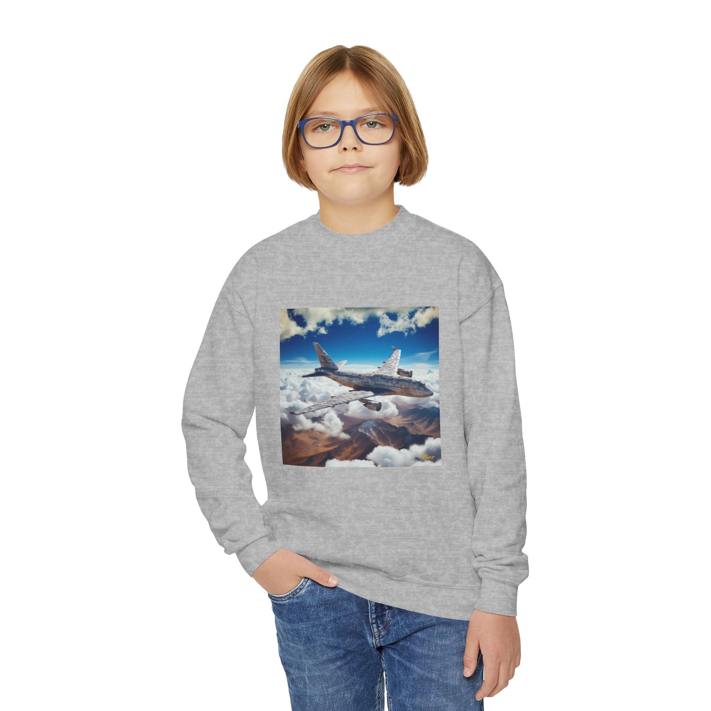 Frequent Flyer Miles Series Print #9 Youth Crewneck Sweatshirt