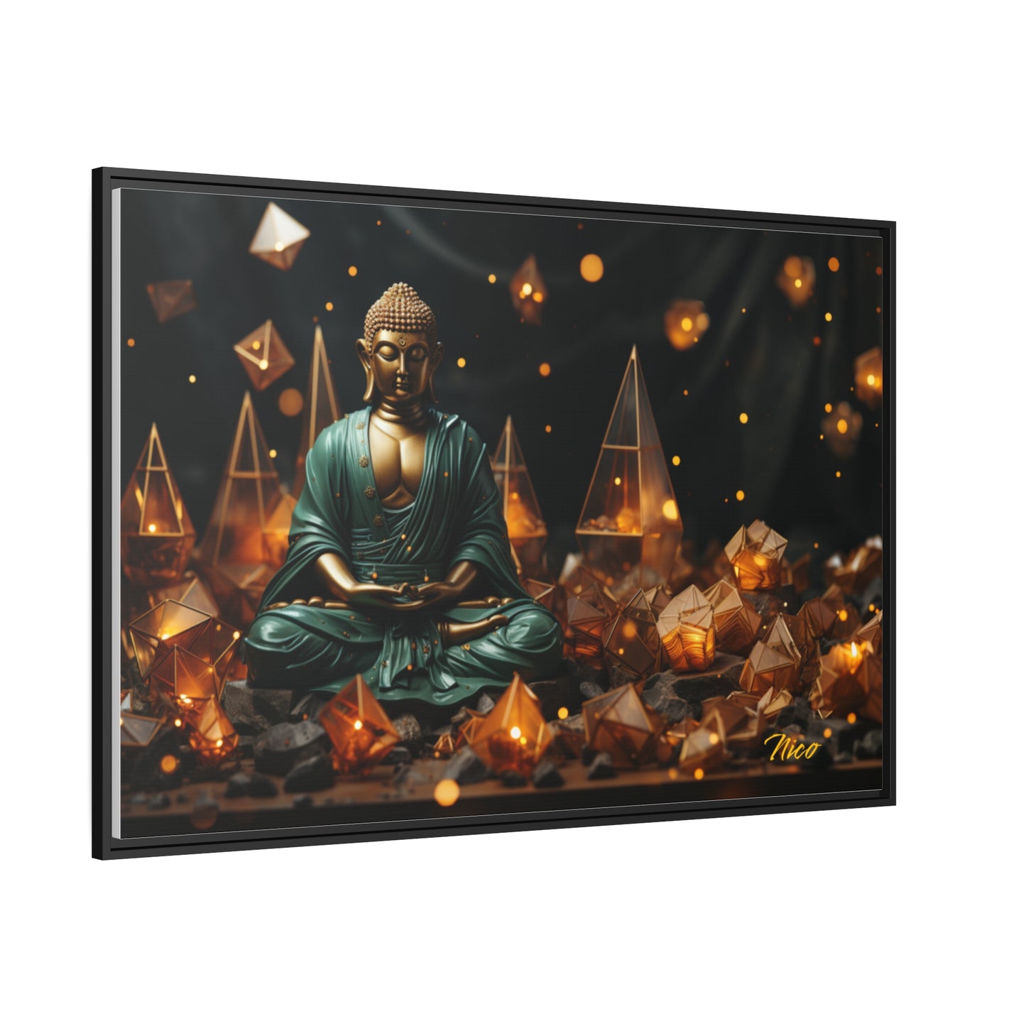 Ascending Buddha Series Print #4 - Black Framed Canvas Print