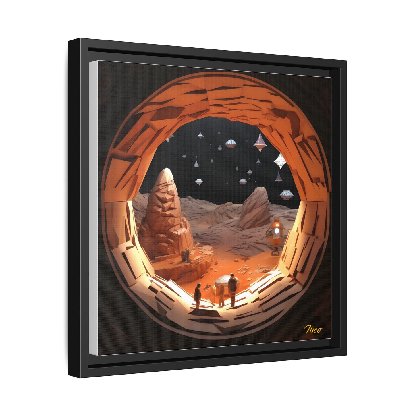 Elons' Dream Series Print #4 - Black Framed Canvas Print