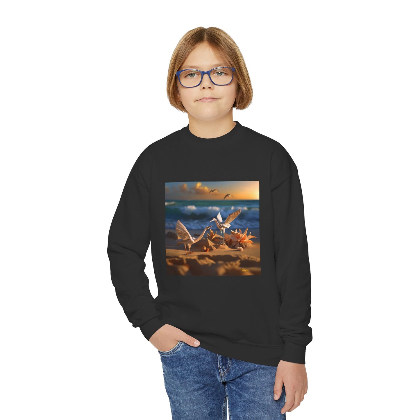 By The Seaside Series Print #3 Youth Crewneck Sweatshirt