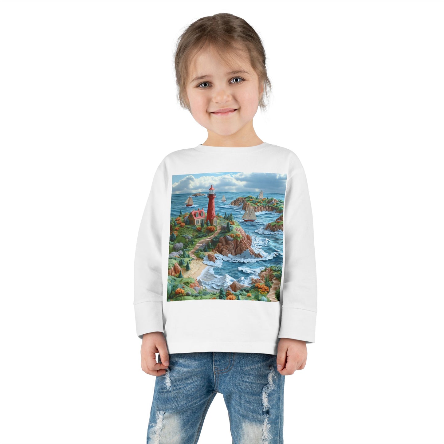 By The Seaside Series Print #6 Toddler Long Sleeve Tee