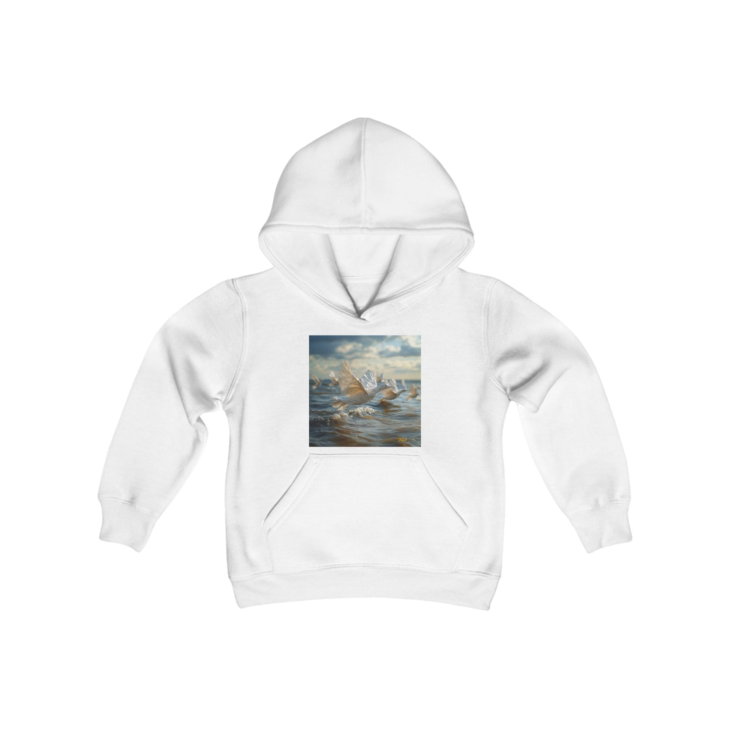 By The Seaside Series Print #8 Youth Heavy Blend Hooded Sweatshirt