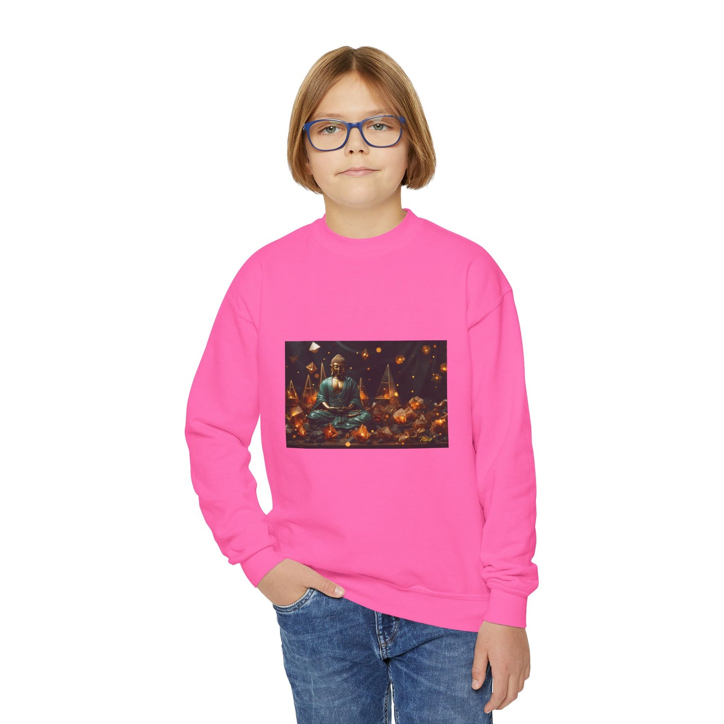 Ascending Buddah Series Print #4 Youth Crewneck Sweatshirt